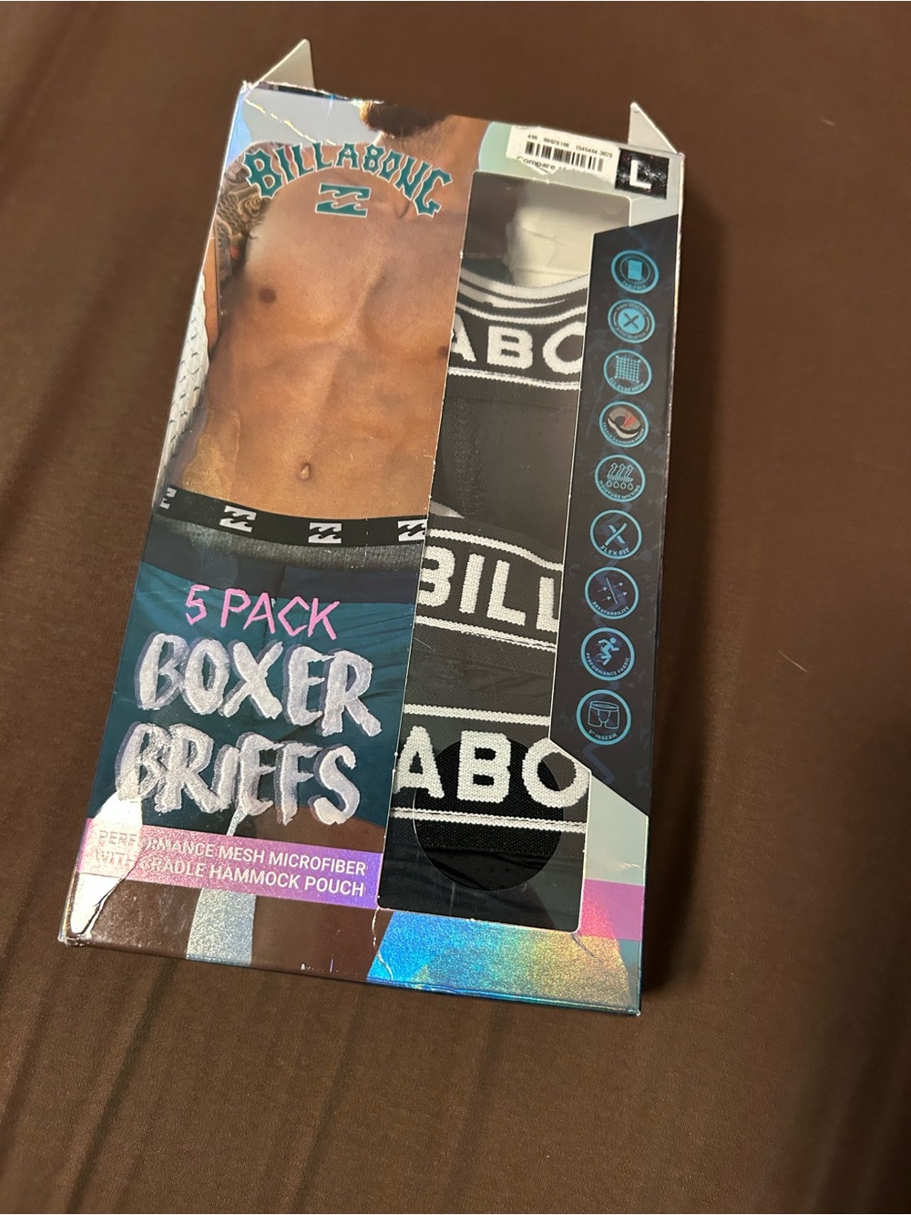 Billabong Black Boxer Briefs 5-Pack with Branded Waistband
